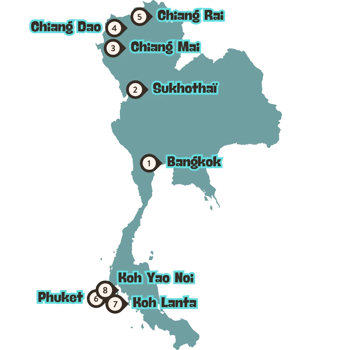 Carte itinéraire 4 semaines aux Philippines